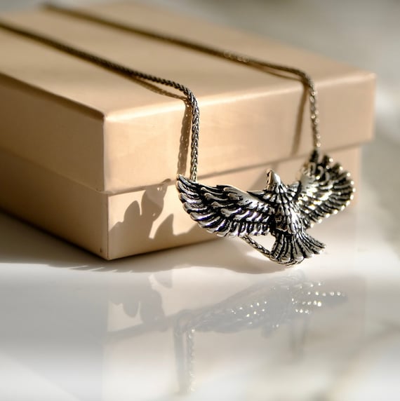 アクセサリー SILVER EAGLE
ASTATIC 925K Silver Sterling Eagle Necklace, Open Wings Eagle