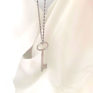 Silver Key Necklace, Men Key Necklace, Key Pendant, Anniversary Gift, Gift for Him, Key Necklace, Birthday Gift, Lock Necklace