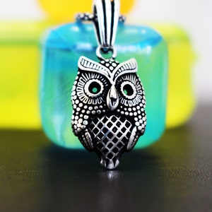 Silver Owl Necklace, Owl Nursery Necklace, Silver Owl Necklace for Men, Mens Owl Necklace With Chain, Owl Jewelry For Men, Owl Lovers Gift