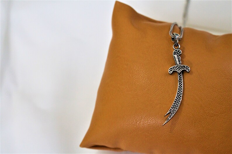 925 Sterling Silver Zulfiqar Sword Necklace Islamic Sword Necklace Sword Pendant