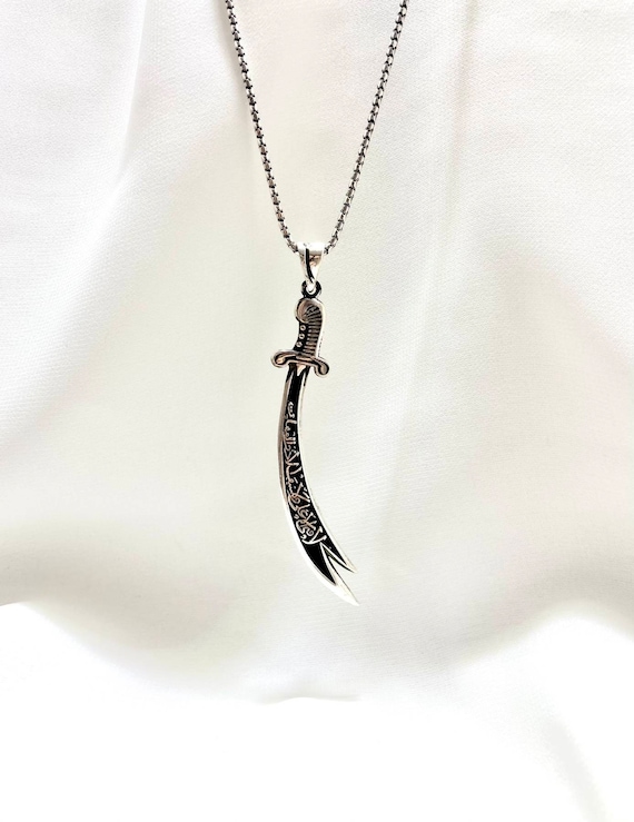 Zulfiqar Sword Necklace Arabic Written 