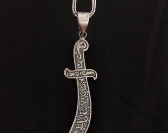 Zulfiqar Sword Necklace, Arabic Written Zulfiqar, Imam Ali Zulfiqar Sword, Islamic Necklace, Muslim Men Gift, Shia Gifts, Muslim Jewelry