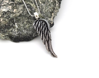 Wing Necklace Men, 925 Sterling Silver Wing Necklace, Angel Wings Men Necklace, Wing Pendant For Men, Religious Gift Necklace For Men