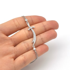 Silver Zulfiqar Sword Bracelet, Religious Bracelet, Zulfiqar Sword Bracelet, Women Islamic Bracelet, Muslim Gift for Her, Imam Ali Sword