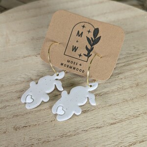 Bunny Earrings, Bunny Butt Earrings with Heart-Shaped Tail