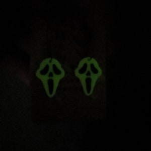 Glow in the Dark Scream Face Earrings