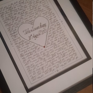 benutzerdefinierte Lyrik Kalligraphie ersten Tanz Hochzeit Geschenk Jahrestag Geschenk personalisiert handgeschrieben