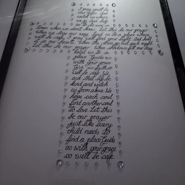 Custom hand written The Prayer Celine Dion music lyrics personalised gift