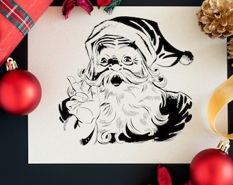 Vintage Santa Claus Svg, Santa Silhouette, Santa Claus Svg, Santa Svg, Christmas Ornament Svg, Vintage Santa Svg, Santa, Santa Silhouette