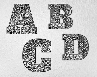 Download Mandala Letters Svg Etsy