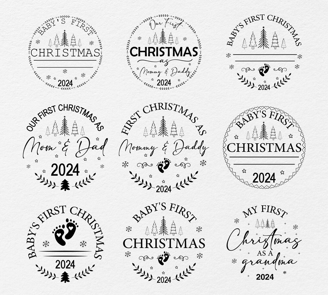 First Christmas 2024 Ornament SVG Bundle, Our First Christmas 2024 Svg