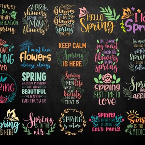 Spring Svg, Spring Bundle Svg, Hello Spring Svg, Spring Design for Shirts, Spring Quotes, Spring Cut Files, Cricut, Silhouette