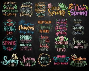 Spring Svg, Spring Bundle Svg, Hello Spring Svg, Spring Design for Shirts, Spring Quotes, Spring Cut Files, Cricut, Silhouette