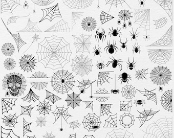 50+ Spiders and Spider Web Svg, Spider Web Halloween Decorations, Spider Web Clipart, Spider Web Silhouette Cut Files SVG PNG for Cricut