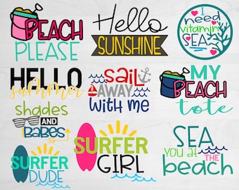 Summer Bundle SVG, Summertime Svg, Hello Summer Svg, Beach Life Svg, Summer Quotes Svg, Beach Svg, Summer Svg, Summer Clipart Bundle, Cricut
