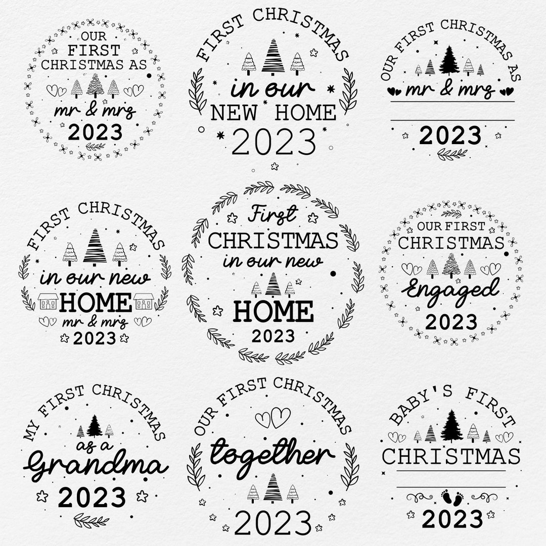First Christmas 2023 Ornament SVG Bundle, Our First Christmas 2023 Svg