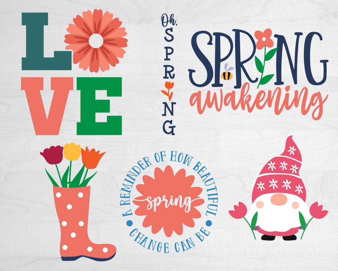 Spring Svg Spring Bundle Svg Hello Spring svg Spring Design | Etsy
