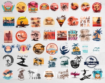 50 zomerbundel Svg, zomer ClipArt bundel, strand Svg, Beach Life Svg, Surf bundel Svg, vakantie Svg, Surf Svg, Svg-bestanden voor de Cricut
