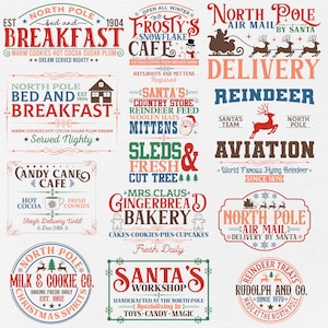 Kerst teken Svg bundel, boerderij kerst Svg, Noordpool Svg, vintage kerst Svg, kerst boerderij teken Svg, kerst Svg