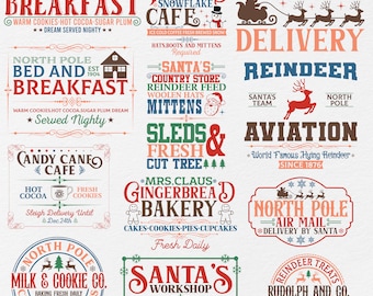 Christmas Sign Svg Bundle, Farmhouse Christmas Svg, North Pole Svg, Vintage Christmas Svg, Christmas Farmhouse Sign Svg, Christmas Svg