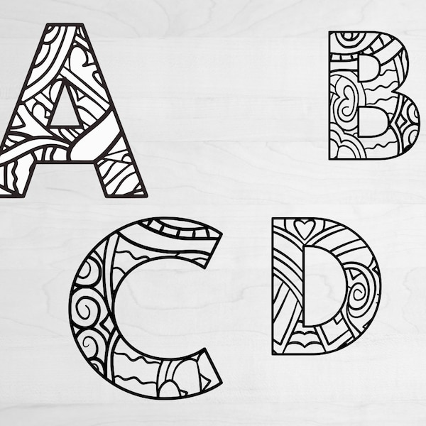 Zentangle Alphabet Etsy