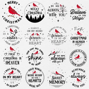 Weihnachten Kardinal Ornamente SVG Bundle, Weihnachtsverzierung SVG, Erinnerungs-Weihnachtsverzierung SVG, Weihnachtskardinal SVG, Cricut Digital