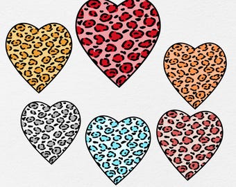Leopard Print Heart Svg, Valentine Day Heart Svg Designs, Love & Heart Designs, Heart Leopard Decor Svg