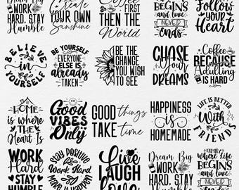 Motivational Svg Bundle, Inspirational Quotes Svg, Positive Quotes Svg, Self Love Svg, Positive Affirmations Svg, Positive Vibes Svg