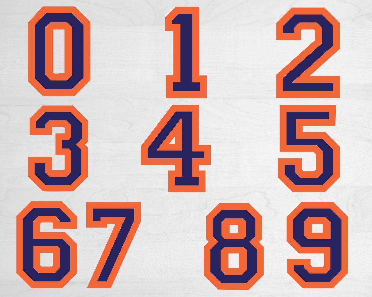 Jersey Numbers Svg College Sport Numbers Svg Basketball Etsy Australia
