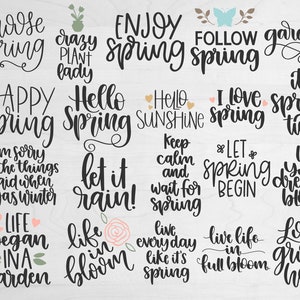 Spring Svg, Spring Svg Bundle, Hello Spring Svg, Spring Design for Shirts, Spring Quotes, Spring Cut Files, Cricut, Silhouette