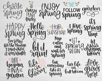 Spring Svg, Spring Bundle Svg, Hello Spring Svg, Spring Design for Shirts, Spring Quotes, Spring Cut Files, Cricut, Silhouette