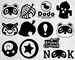 12 Animal Crossing Bundle Svg, Png, Dxf, Eps. Digital File. Silhouette Black and White color svg pack - nook svg. New Horizons Svg 