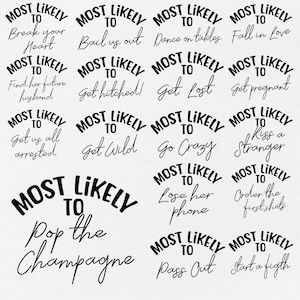 24 Most Likely To Svg Design Bundle, Most Likely To Christmas Funny Quotes Svg, Christmas Family Shirt SVG, Commercial Use, Digital File