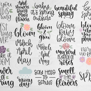Spring Svg, Spring Bundle Svg, Hello Spring Svg, Spring Design for Shirts, Spring Quotes, Spring Cut Files, Cricut, Silhouette