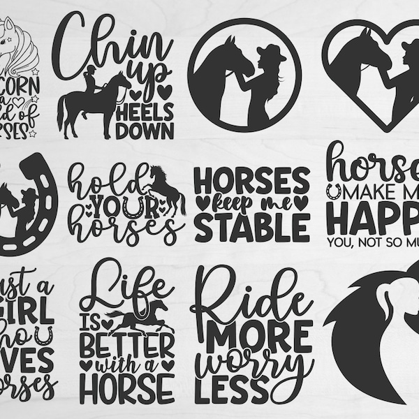 Horse SVG Bundle, Horse Svg, Horse Clipart, Horse Quotes Svg, Horse Vector, Horse Cut File, Horse Png, Horse Png, Horse Silhouette, Cricut