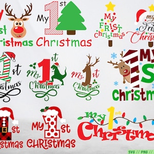 Babys erstes Weihnachten SVG-Bundle, mein erstes Weihnachts-Svg, Baby 1st Weihnachts-Svg, Baby-Weihnachtshemd-Svg, Baby erste Weihnachtsverzierung