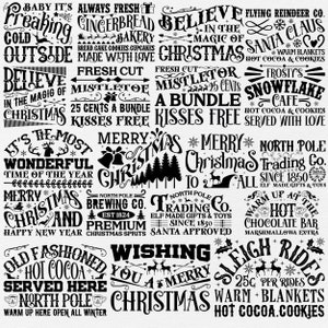Vintage Christmas 25 Designs Svg, Farmhouse Christmas Svg Bundle, Farmhouse Christmas Sign Svg, Farm Fresh Svg, Vintage Christmas Cricut