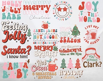 Christmas Retro Svg Bundle // Merry Christmas Svg // Retro Christmas Svg // Vintage Christmas Svg // Christmas Shirt Design // PNG // Cricut