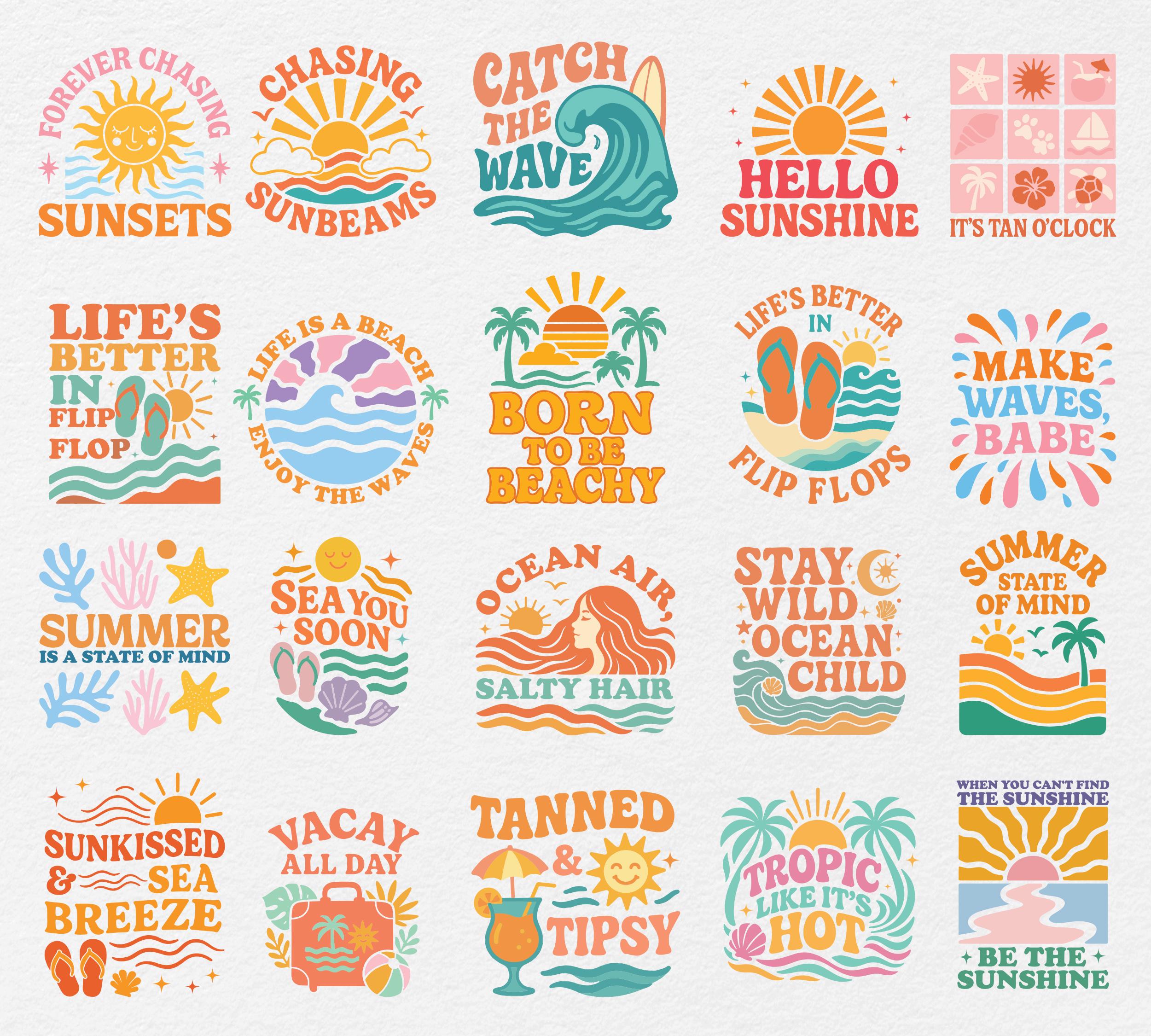 Boho Retro Summer Beach Svg Bundle, Retro Summer Beach Svg Shirt ...