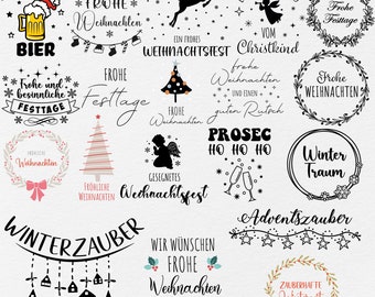 Plotterdatei Weihnachten svg, Schriftzuge Weihnachten deutsch, Weihnachten svg, German Frohe Weihnachten Plotter File Svg, Plotterdatei