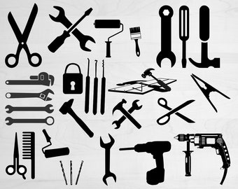 Gereedschap bundel SVG, Tools Svg, Hammer Svg, werker Tool Svg, Instrument Svg, Tool Svg, gebouwen Tools, tuingereedschap Svg, Dad Tools Svg, Cricut