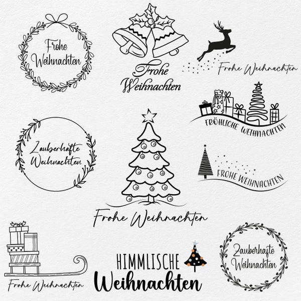 German Frohe Weihnachten Plotter File Svg, Plotterdatei Weihnachten svg, Weihnachten Svg, Weihnachten Ornament Svg, Weihnachtsbaum Svg