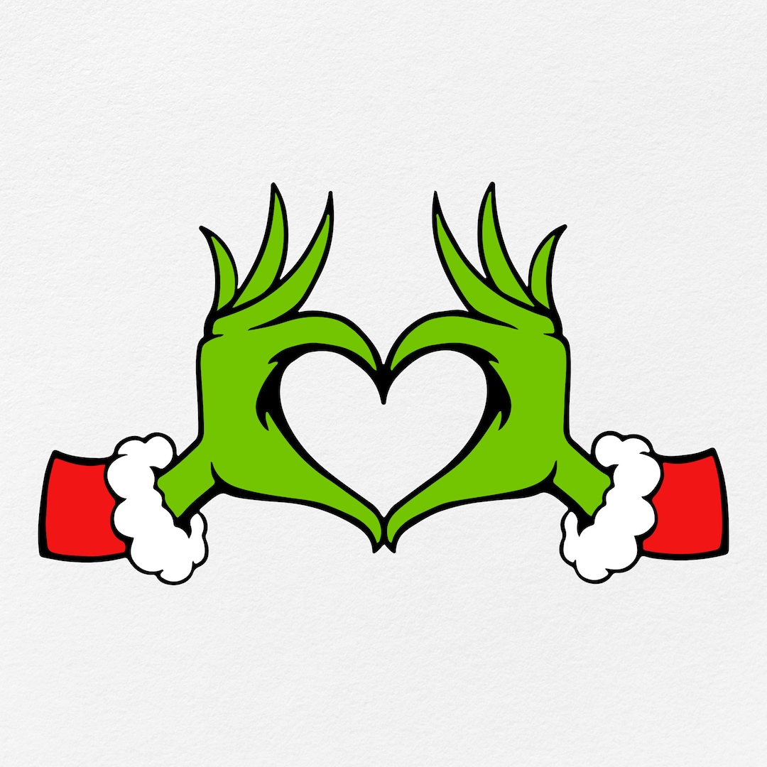 Merry Grinchmas Svg, Grinch Heart Svg, Christmas Grinch Svg, Merry