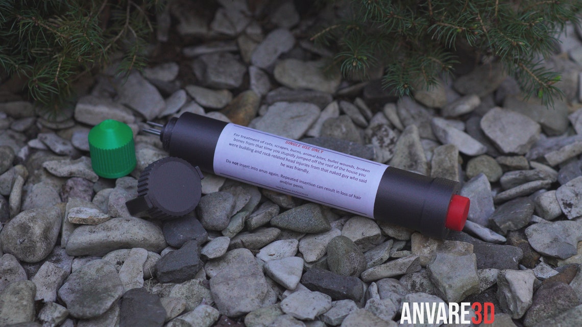 Rust Medical Syringe Meds Medi Stick Stim Shot Cosplay LARP Airsoft 3D