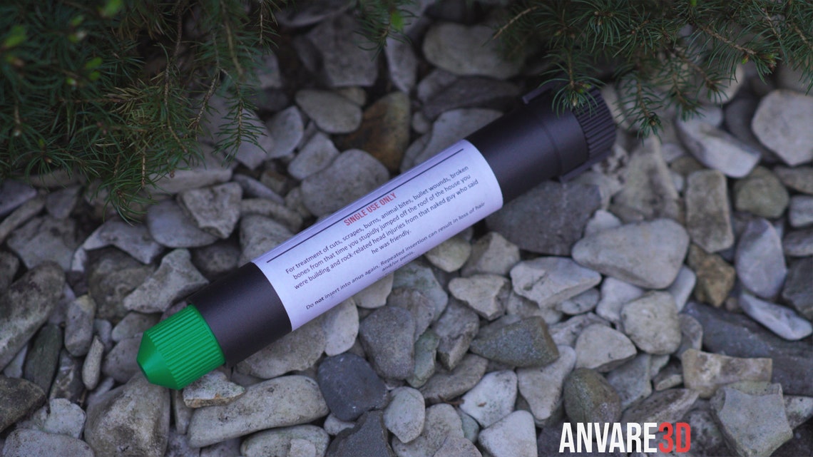 Rust Medical Syringe Meds Medi Stick Stim Shot Cosplay LARP Airsoft 3D