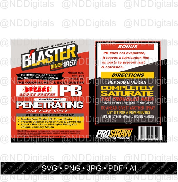 PB Blaster Label File Digital Waterslide SVG PNG File for Etsy