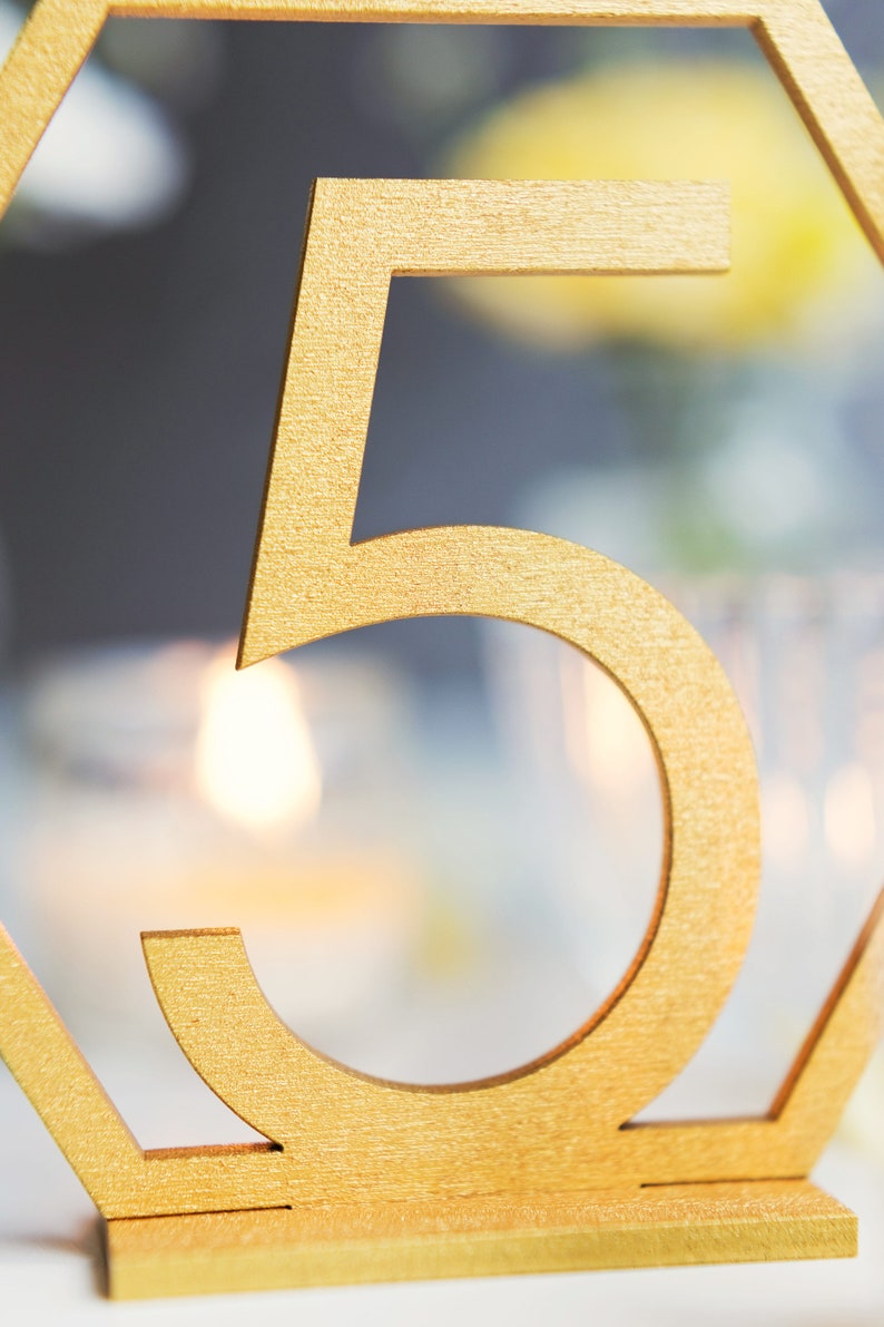 Table Numbers Hexagon Table Numbers Wood Wedding Table Numbers Etsy