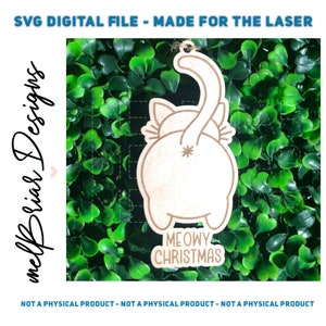 DIGITAL Ornament File - Meowy Christmas Cat Ornament - Christmas Gift - Funny Gift - Holiday Gift - Gift for Cat Lover - Feline Lover