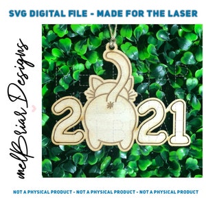 DIGITAL Ornament File - 2021 Cat Butt Christmas Ornament - Christmas Gift - Funny Gift - Holiday Gift - Gift for Cat Lover - Feline Lover