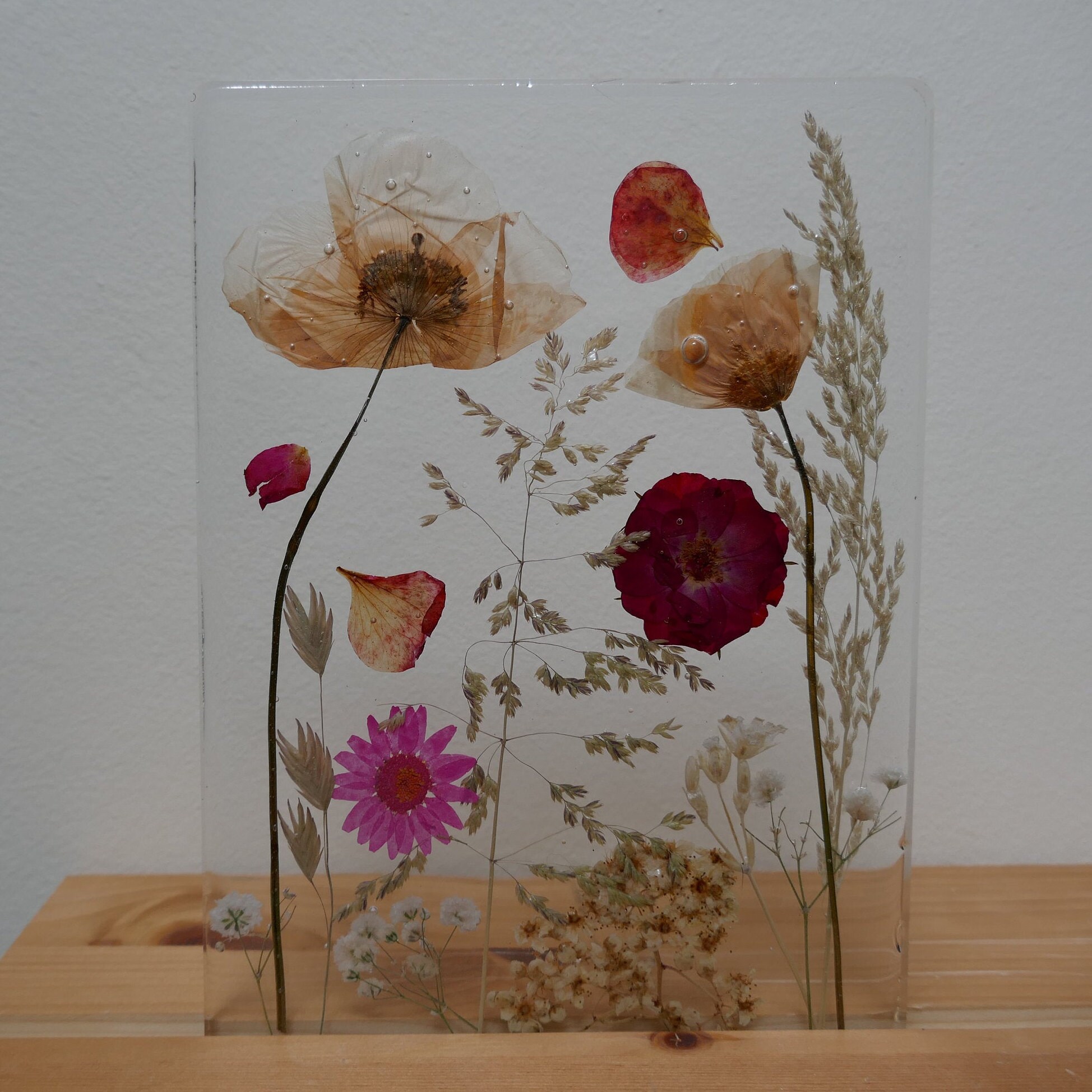 Pressed flower resin picture pressed flower resin hanging Etsy